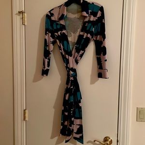Diane Von Furstenberg leopard wrap dress, Size 10